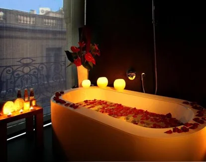 habitacion romántica del Hotel Olha