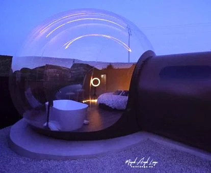 Habitación burbuja de este alojamiento solo para adultos.