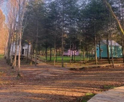 Establecimiento rural con cabañas independientes en medio de la naturaleza.