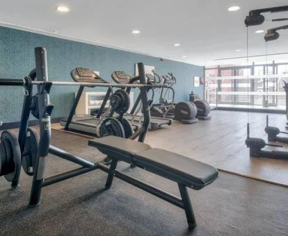 Sala fitness de la zona de bienestar del hotel.