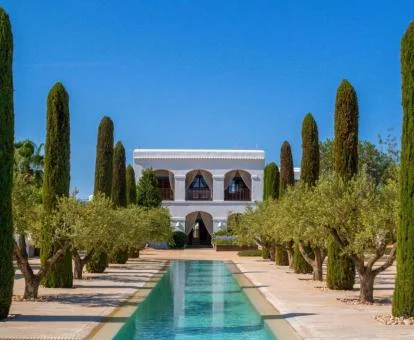 Bello edificio de este coqueto hotel boutique con piscina exterior y hermosos jardines.