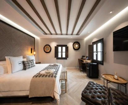 Una de las amplias habitaciones dobles de este elegante hotel boutique.