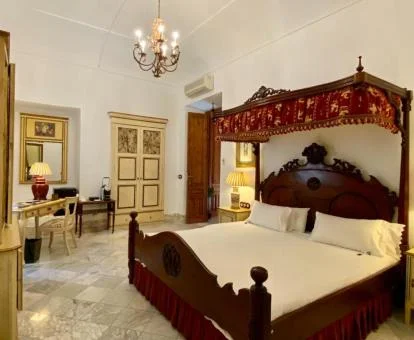 Una de las elegantes habitaciones de estilo tradicional del hotel.