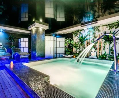 Preciosa zona de bienestar de este lujoso hotel romántico.