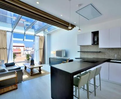Interior de uno de los apartamentos elegantes de este coqueto alojamiento.