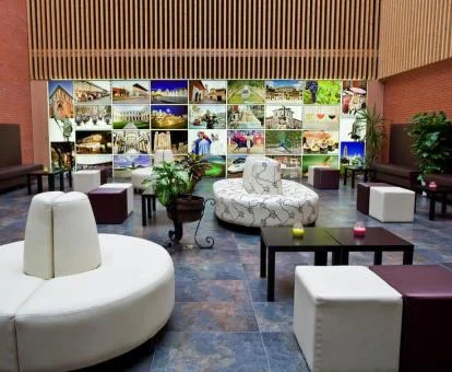 Moderno espacio de uso compartido de este coqueto hotel boutique.