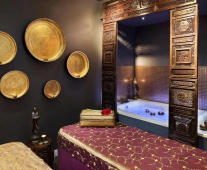 Elegante sala de bienestar del centro de spa de este hotel.