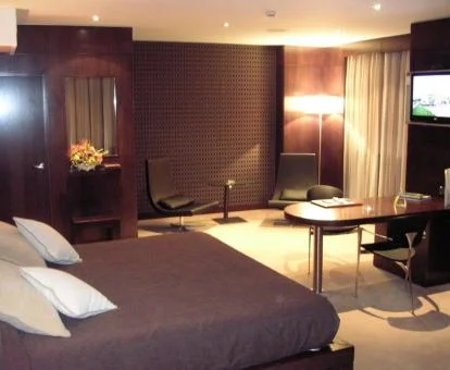 Una de las elegantes habitaciones dobles de este acogedor hotel boutique.