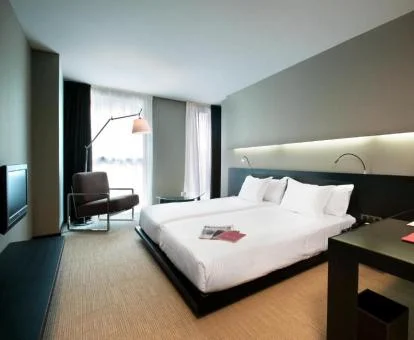 Una de las modernas habitaciones dobles del hotel.