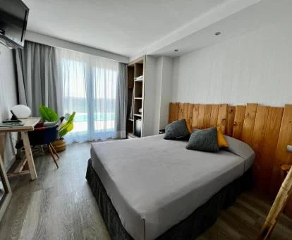 Una de las acogedoras habitaciones dobles de este coqueto hotel.