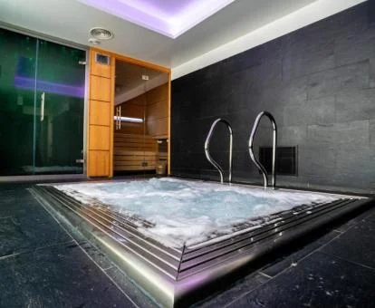 Instalaciones del spa con sauna y jacuzzi.