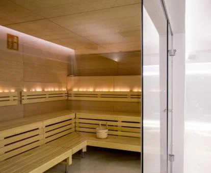 Sauna del centro de bienestar del hotel.