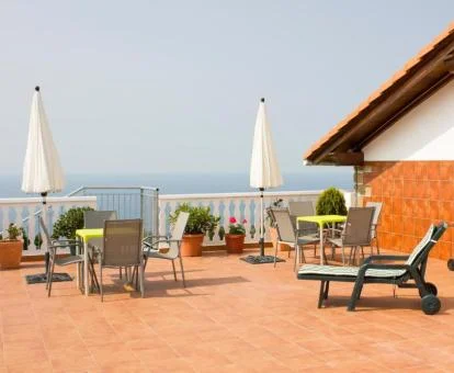 Agradable terraza solarium de este acogedor hotel rural.