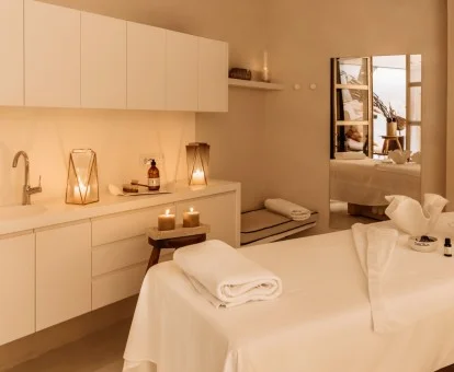 Sala para tratamientos de bienestar y masajes de este precioso hotel.