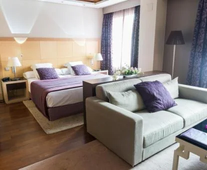 Una de las cómodas habitaciones de estilo moderno de este hotel boutique.