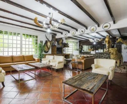 Espacios de uso compartido de este coqueto hotel boutique de estilo rustico.