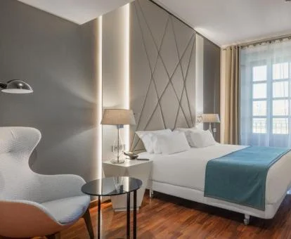 Una de las elegantes habitaciones del hotel.