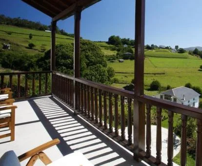 Maravillosas vistas a la naturaleza desde la terraza de este hotel rural.