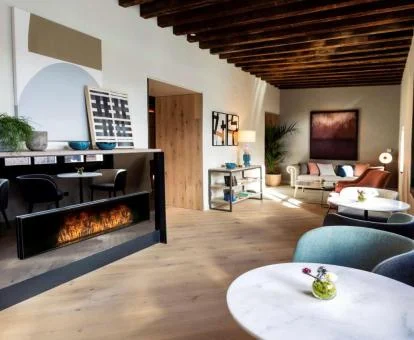 Uno de los agradables espacios de uso compartido de este coqueto hotel boutique.
