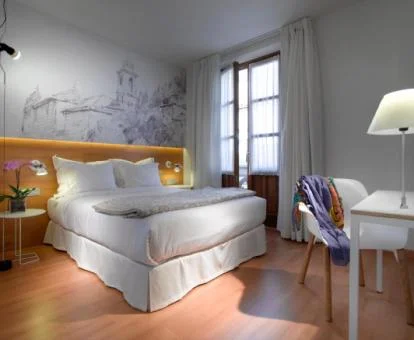 Una de las coquetas habitaciones dobles de este elegante hotel boutique.