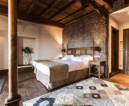 Una de las hermosas habitaciones de estilo tradicional de este precioso hotel rural.