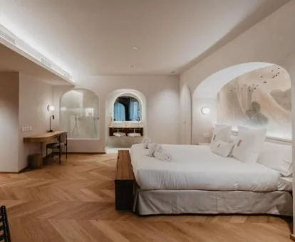 Una de las amplias habitaciones de este coqueto hotel boutique.