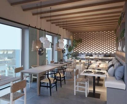 Uno de los acogedores espacios de uso compartido con vistas de este elegante hotel.