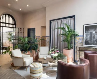 Uno de los acogedores espacios de uso compartido de este hotel boutique.