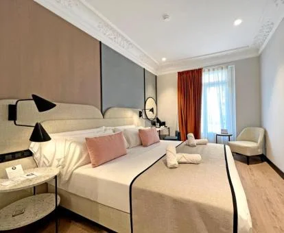 Una de las elegantes habitaciones de este coqueto hotel boutique.