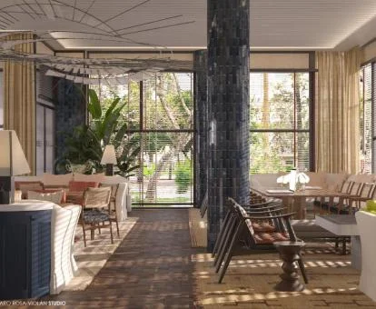 Una de las preciosas zonas comunes de este hotel romántico.