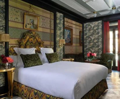 Una de las elegantes habitaciones con un exquisito estilo de este hotel boutique.