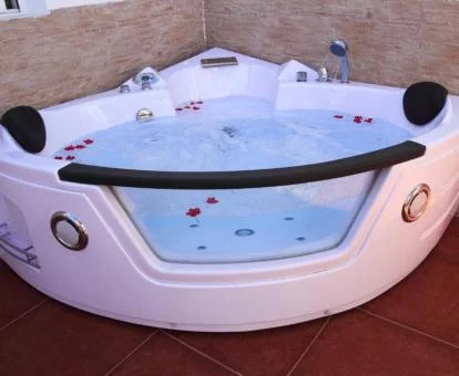 Amplio jacuzzi privado de este coqueto apartamento independiente.